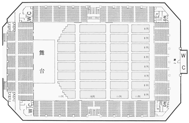 サンプラザホール平面図